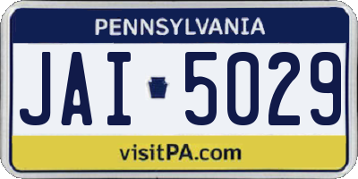 PA license plate JAI5029