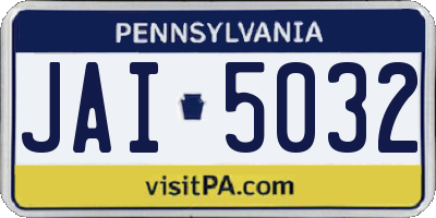 PA license plate JAI5032