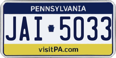 PA license plate JAI5033