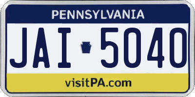 PA license plate JAI5040