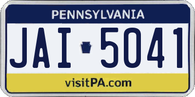 PA license plate JAI5041