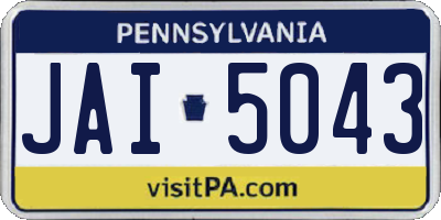 PA license plate JAI5043