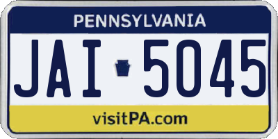 PA license plate JAI5045