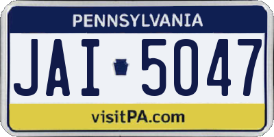 PA license plate JAI5047