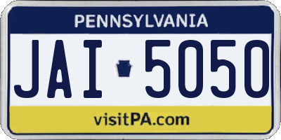 PA license plate JAI5050