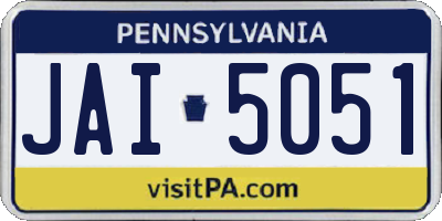 PA license plate JAI5051