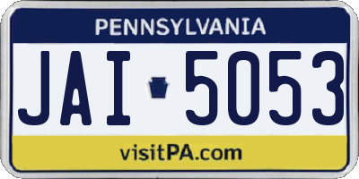 PA license plate JAI5053