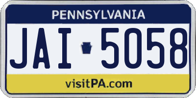 PA license plate JAI5058