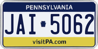 PA license plate JAI5062