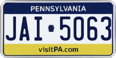 PA license plate JAI5063