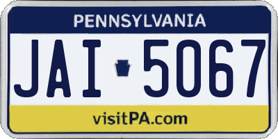 PA license plate JAI5067