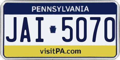 PA license plate JAI5070