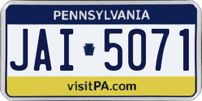 PA license plate JAI5071