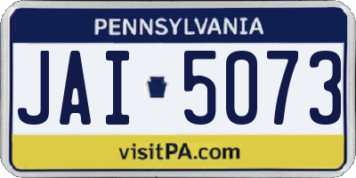 PA license plate JAI5073