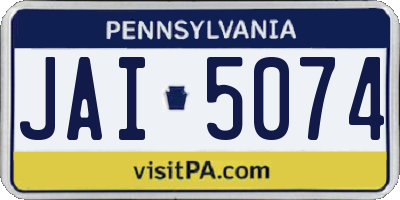 PA license plate JAI5074