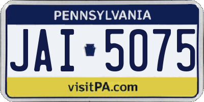 PA license plate JAI5075