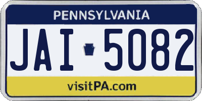 PA license plate JAI5082