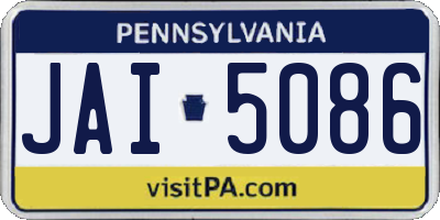 PA license plate JAI5086