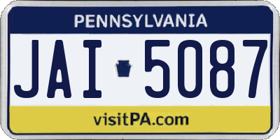 PA license plate JAI5087