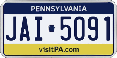 PA license plate JAI5091