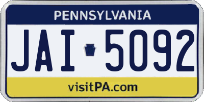 PA license plate JAI5092
