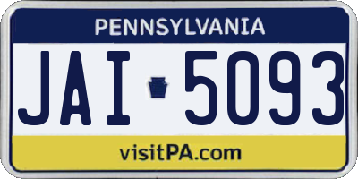 PA license plate JAI5093