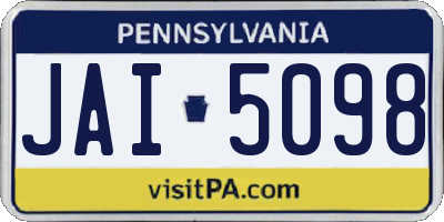 PA license plate JAI5098