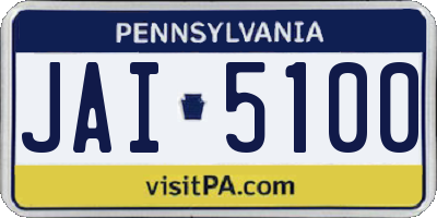 PA license plate JAI5100