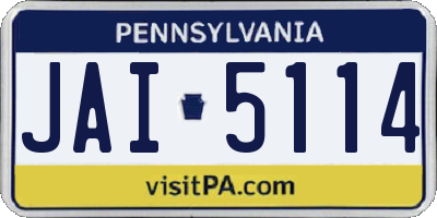 PA license plate JAI5114