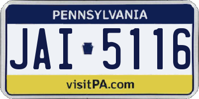 PA license plate JAI5116