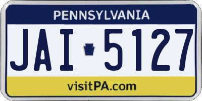 PA license plate JAI5127