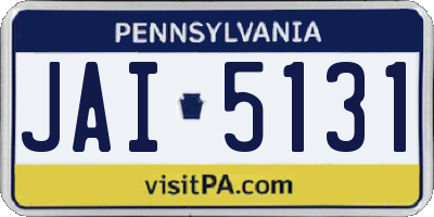 PA license plate JAI5131