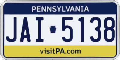 PA license plate JAI5138