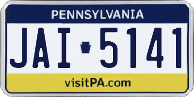 PA license plate JAI5141