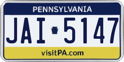 PA license plate JAI5147