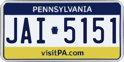 PA license plate JAI5151