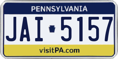 PA license plate JAI5157