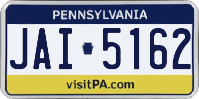 PA license plate JAI5162