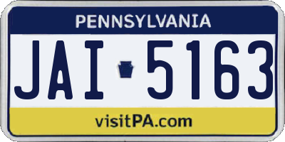 PA license plate JAI5163