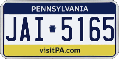 PA license plate JAI5165