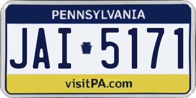 PA license plate JAI5171