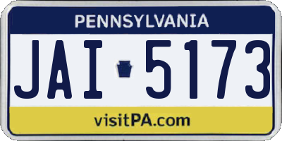 PA license plate JAI5173