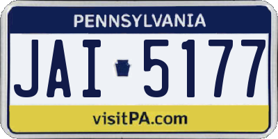 PA license plate JAI5177
