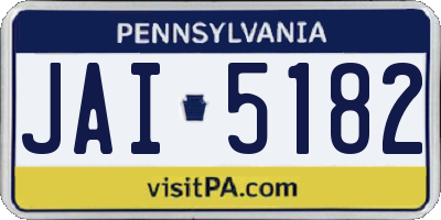PA license plate JAI5182