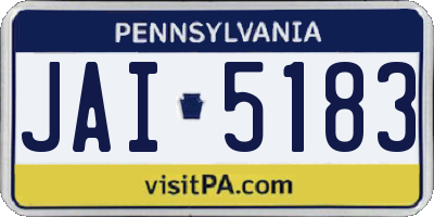 PA license plate JAI5183