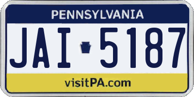 PA license plate JAI5187