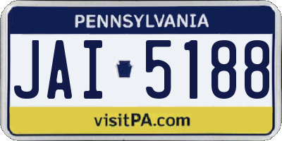 PA license plate JAI5188