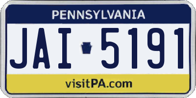 PA license plate JAI5191