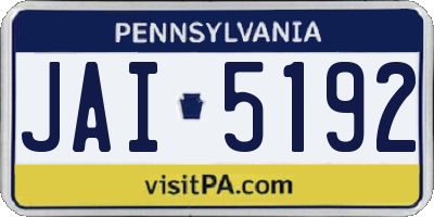 PA license plate JAI5192