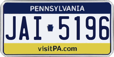PA license plate JAI5196
